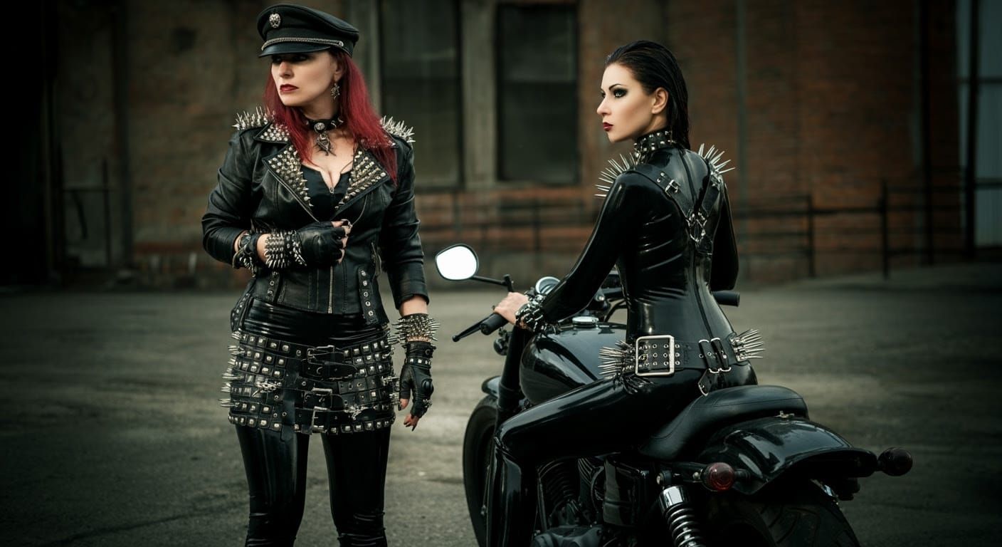 Biker Women in Leather and Latex - Dark, Cinematic Imagery