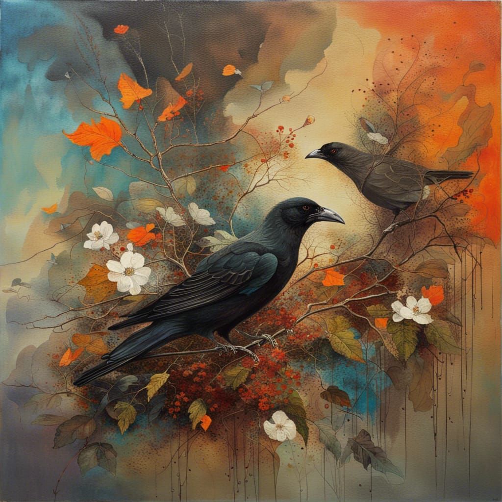 Secret Flower Garden in Abstract Art Style