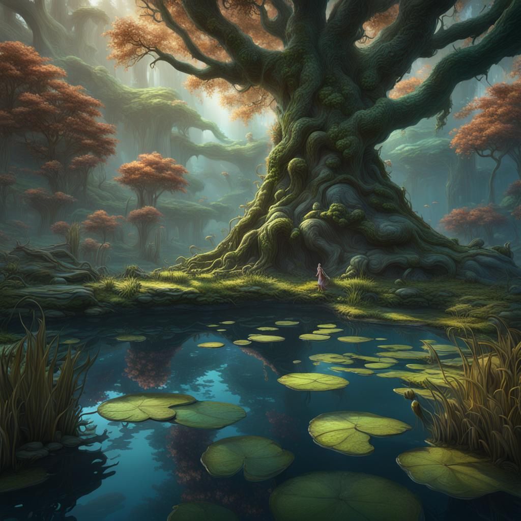 Lillypad Dryad Fantasy Concept Art