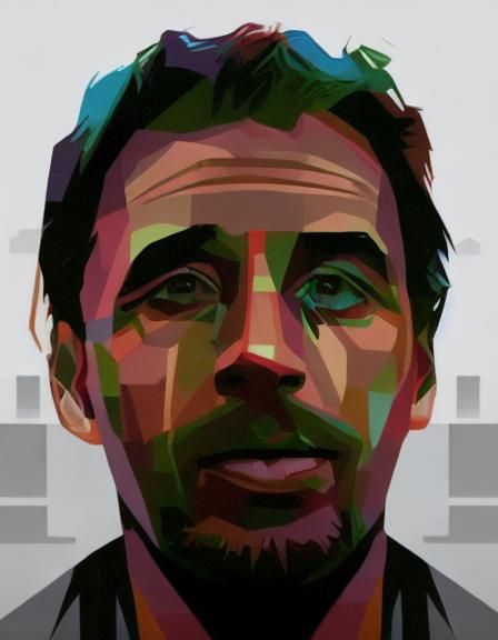 Colorful WPAP Illustration in Geometric Style