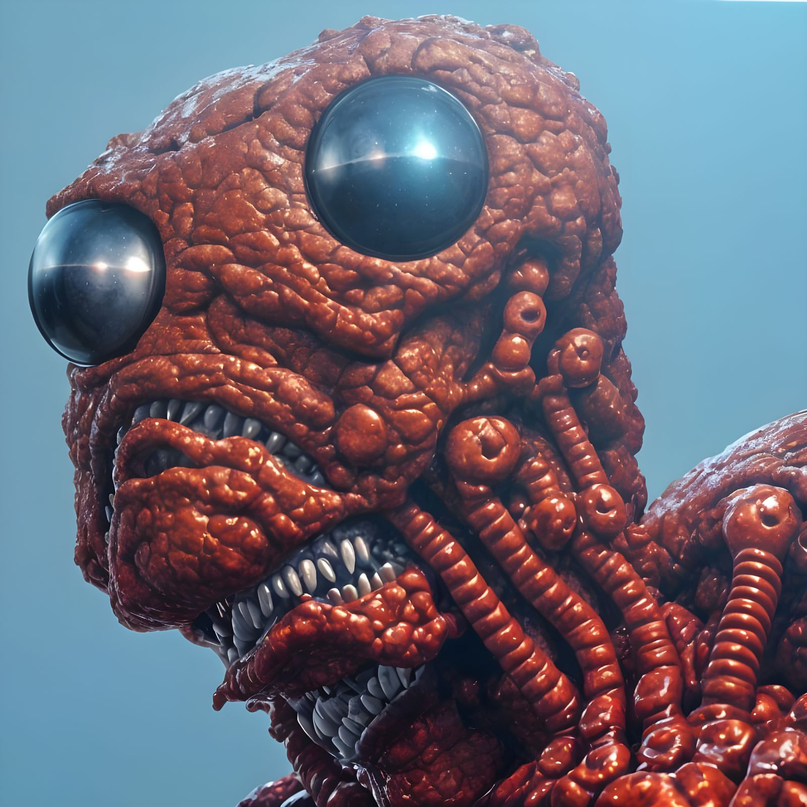 Hyperrealistic Meatwad with Human Eyes in Oil Painting