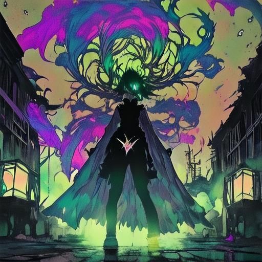 Ghostly Figure in Dark Alleyway, Anime Manga Style