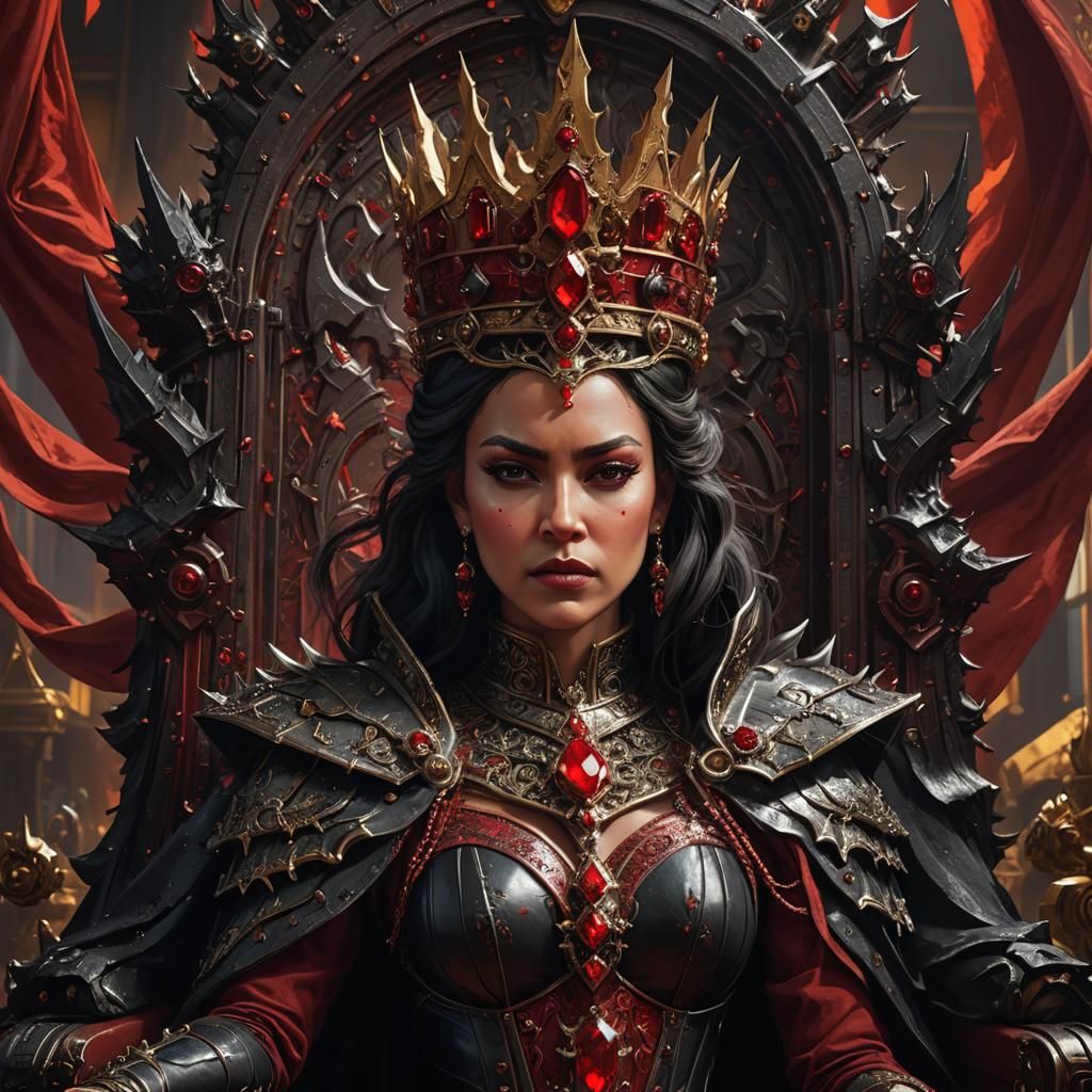 Evil Queen with Ruby Crown in Hyperrealistic Art