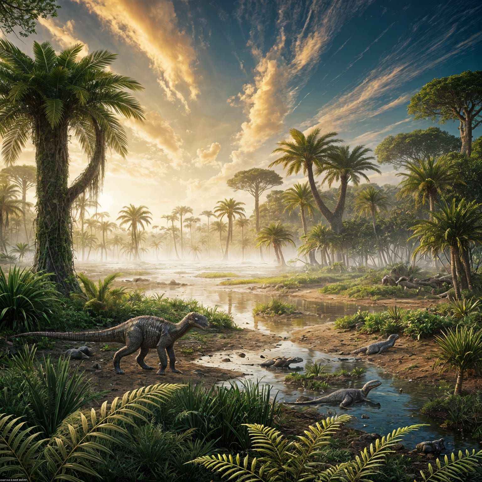 Jurassic Coastline with Allosaurus in Photorealistic Detail