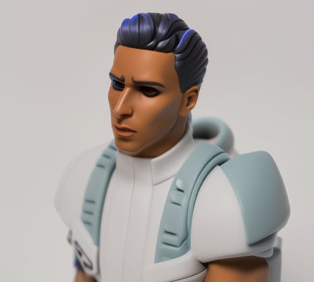 Black Boy Action Figure in Synthwave Cyberpunk Style