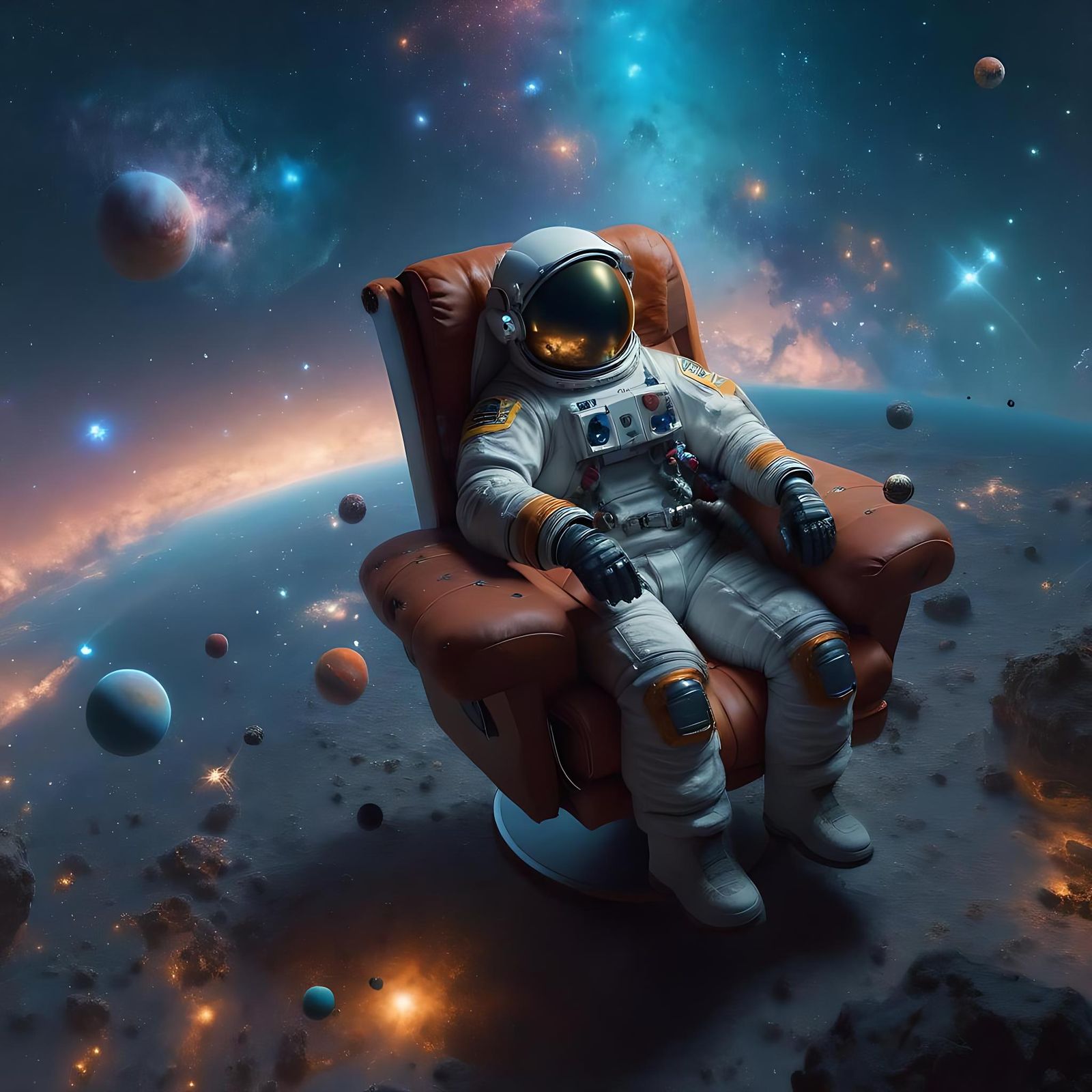 Astronaut in Space: Digital Painting by Stålenhag