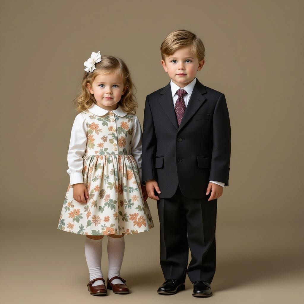 Children in Adult Clothing: A Photorealistic Portrait