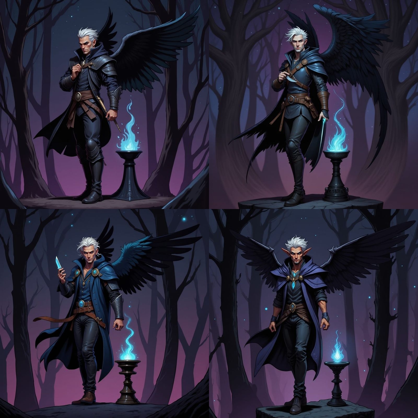 Elven Shadow Assassin with Raven Wings