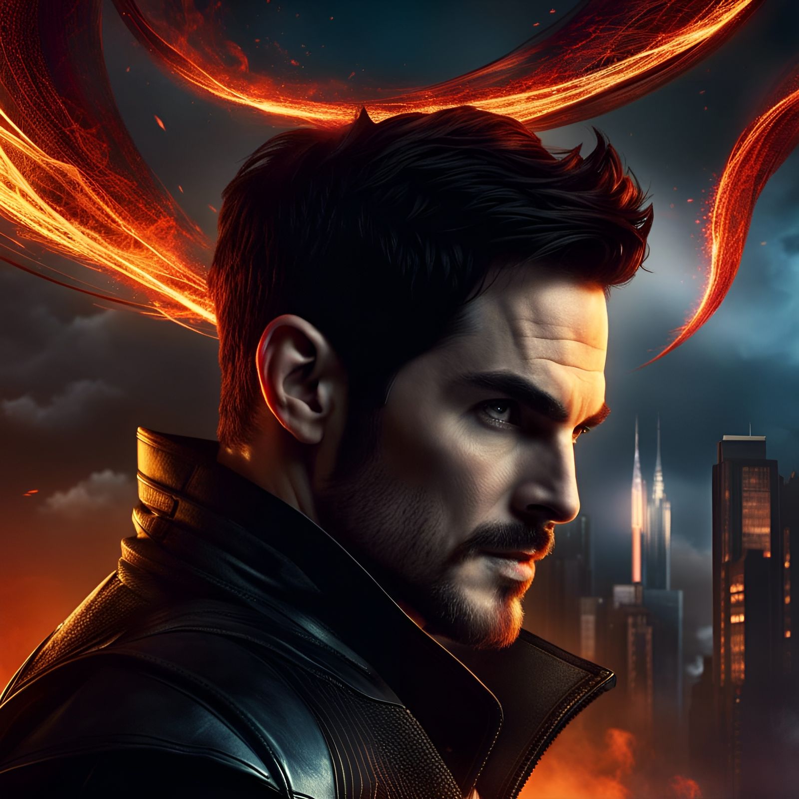 Evil Sorcerer on Cyberpunk Throne, Detailed Digital Art