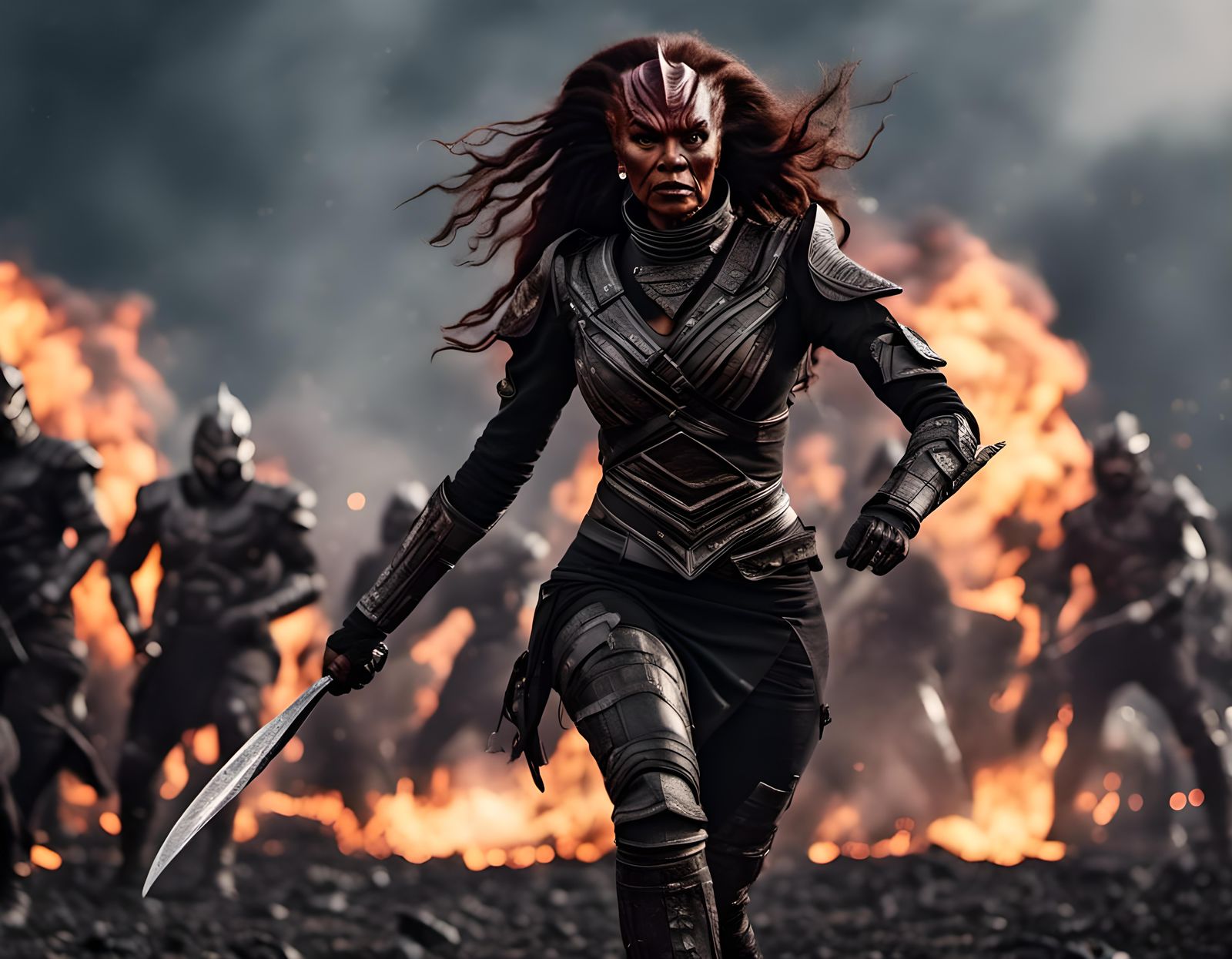 Female Klingon Warrior Leads Battlefield Charge