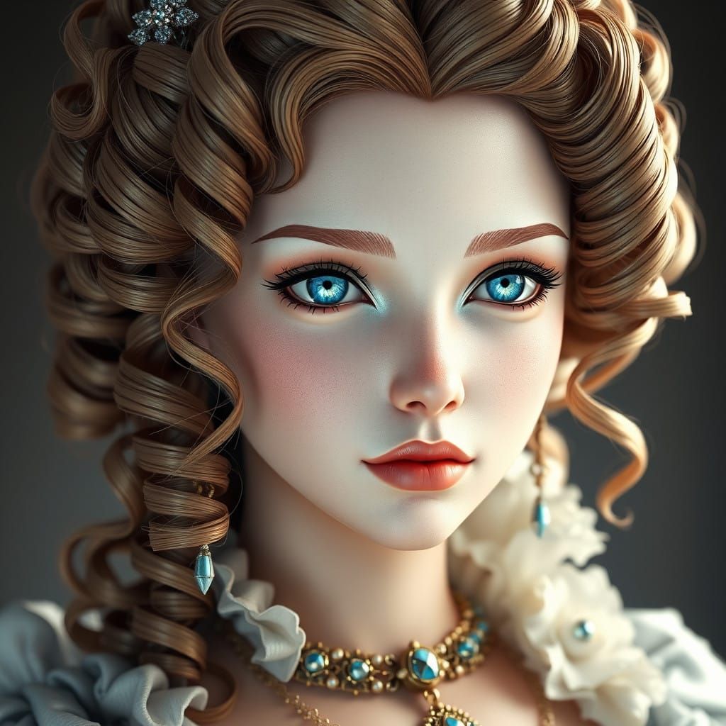 French Noblewoman in 3D Anime Art Style