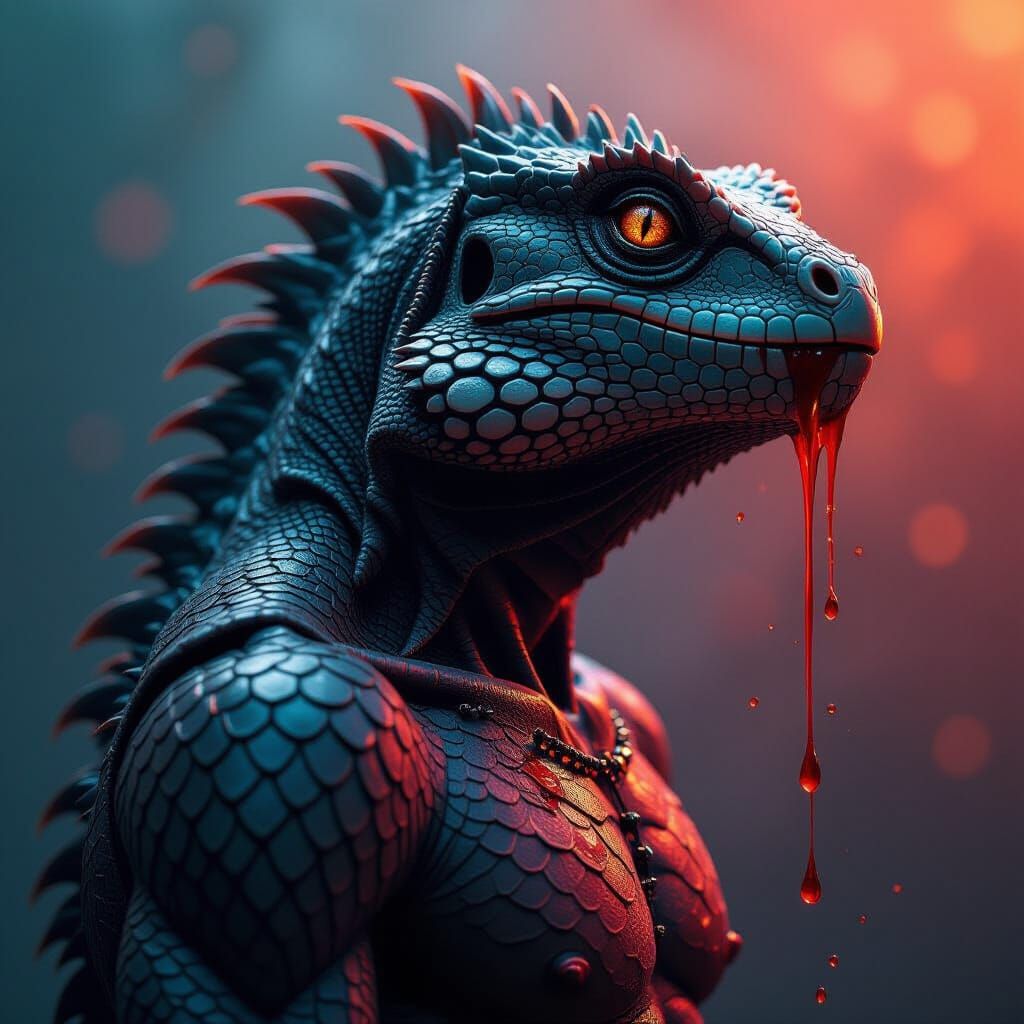 Reptilian Shape Shifter In Pain