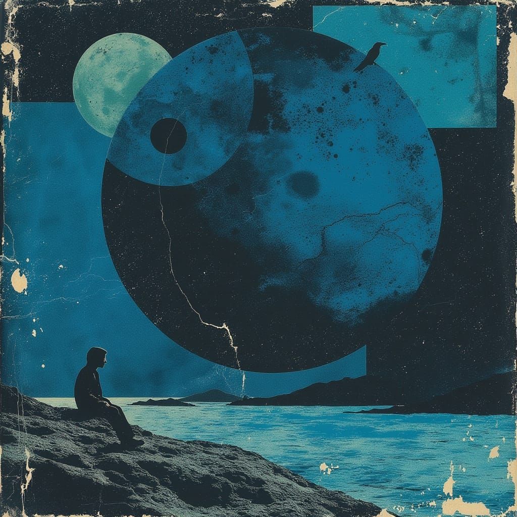 Astronaut Orbiting Glowing Planet in Sci-Fi Style