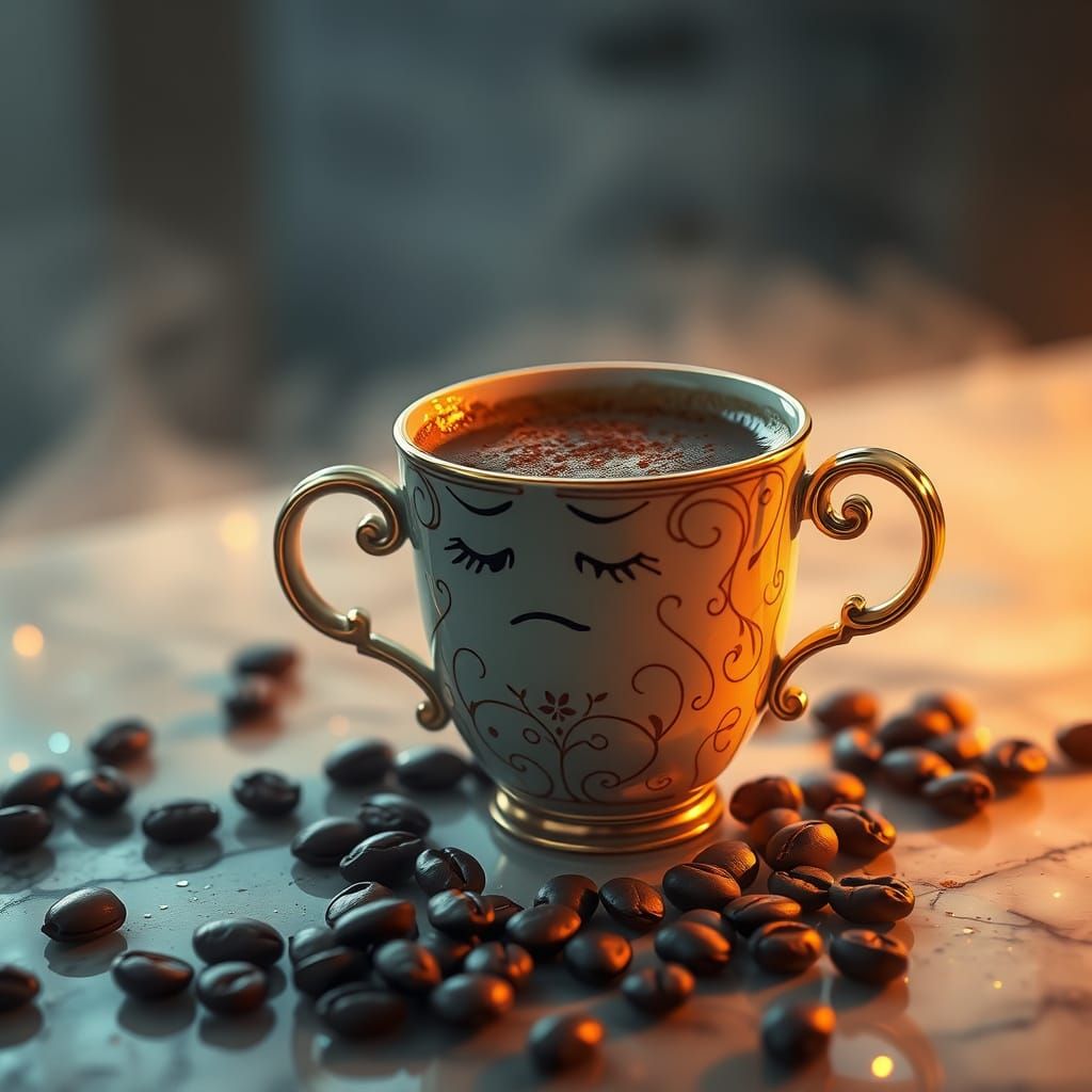 Forlorn Espresso in Ethereal Moonlight