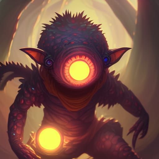 Anime Kobold with Glowing Eyes in Elden Ring Style