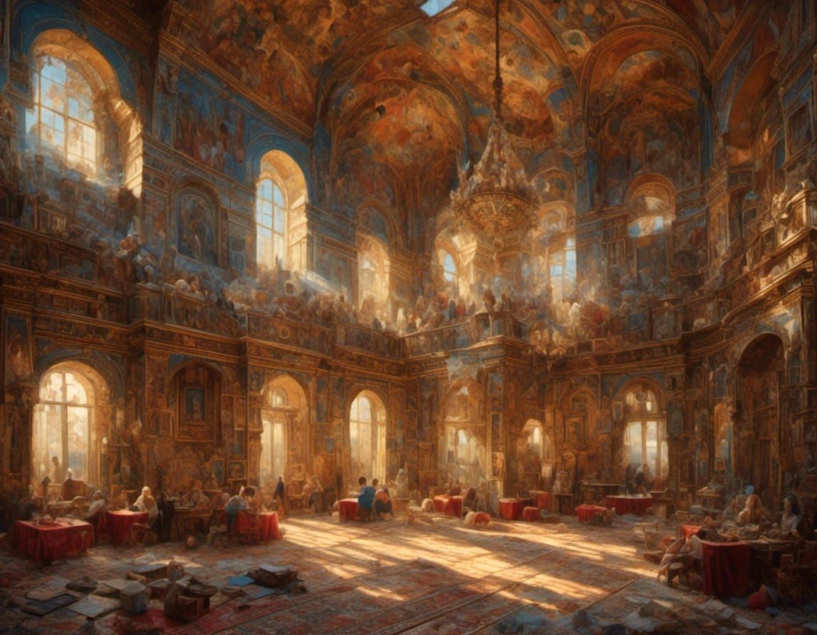 Byzantine Palace Interior at Magic Hour