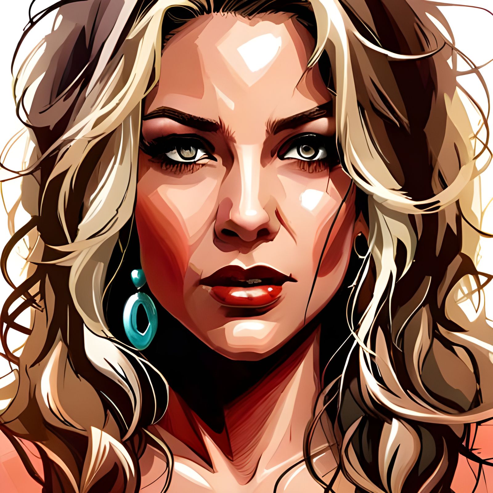 Hyperdetailed Portrait of a Gorgeous Woman in Art Nouveau St...