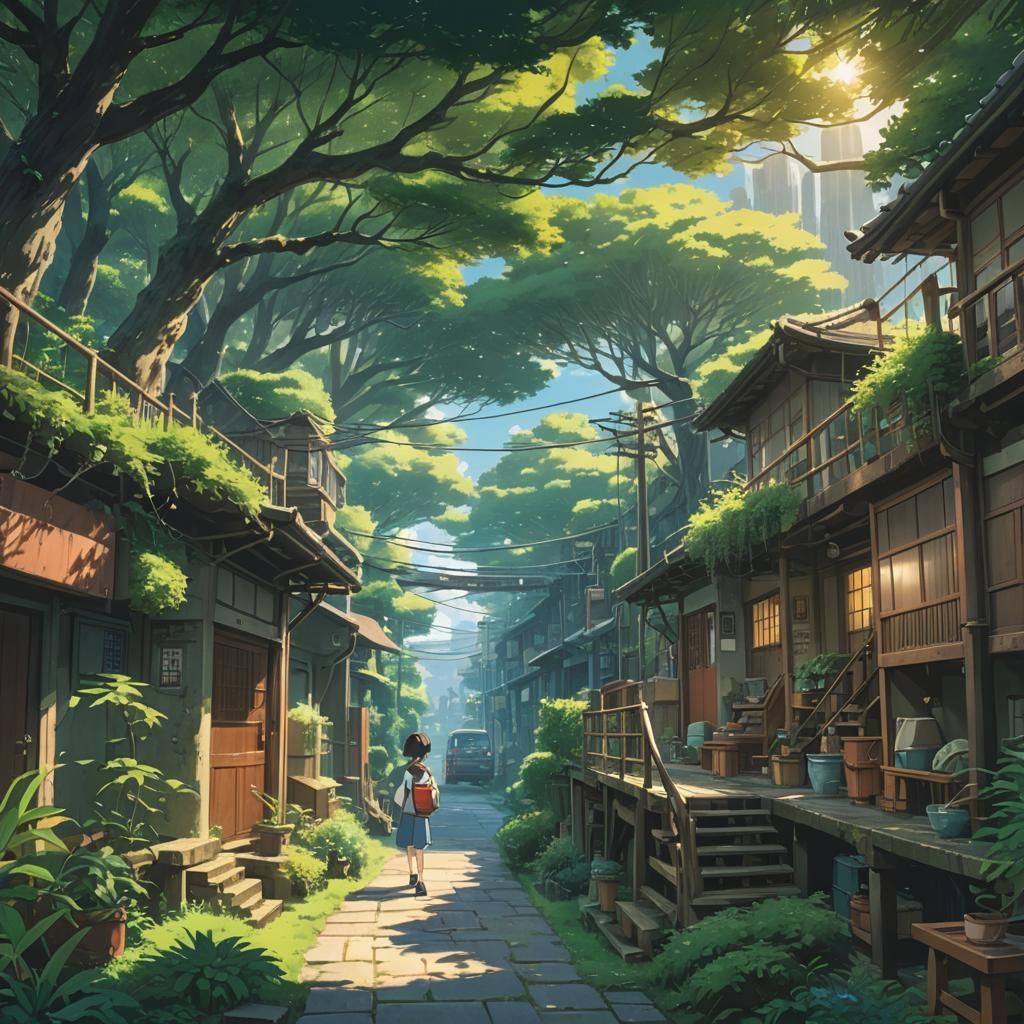 Anime Key Visual Inspired by Studio Ghibli