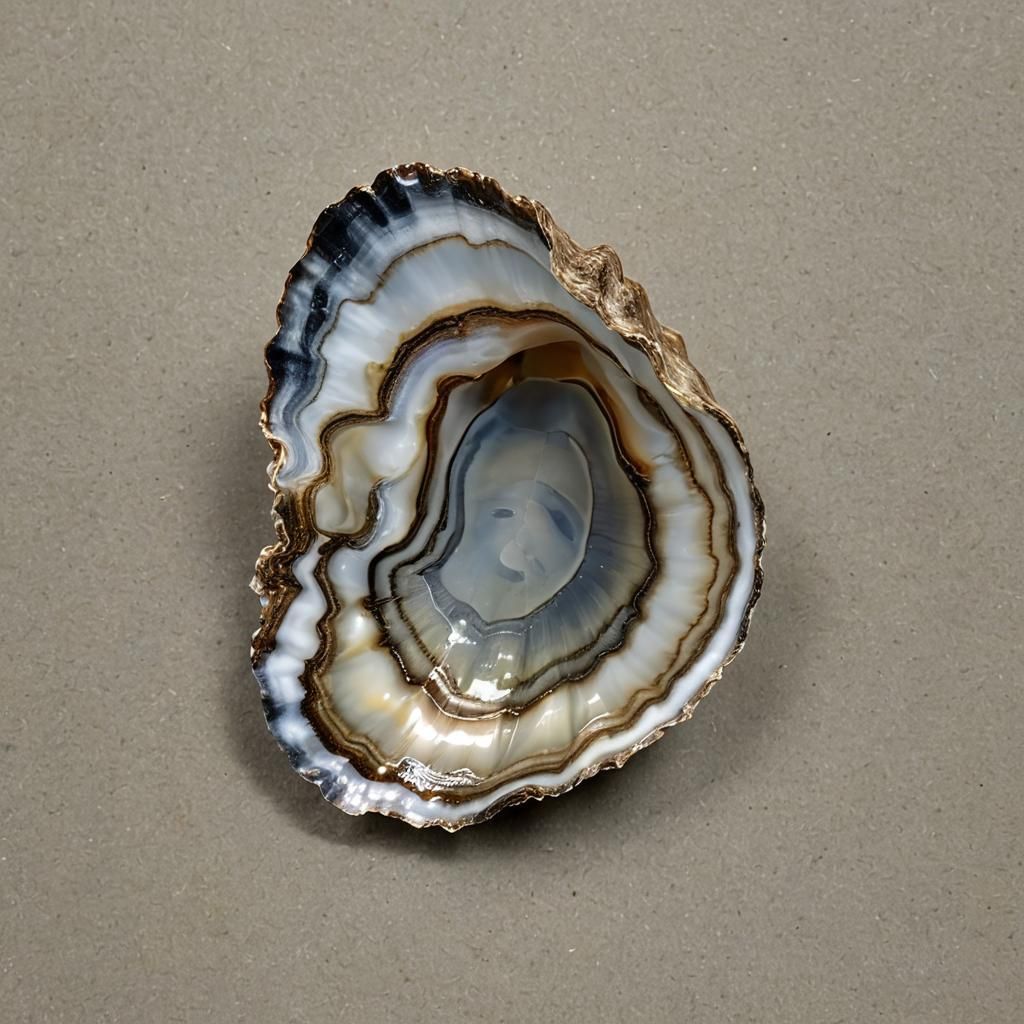 Polished Oyster Shell Still Life