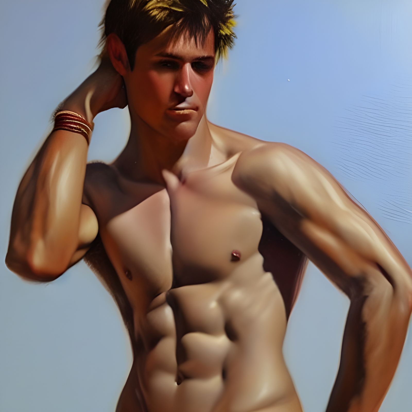 Masculine Portrait of a Man in Oil Painting Style