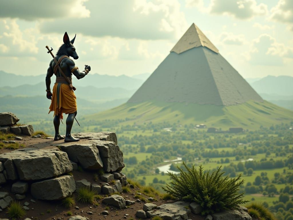 Ganesha and Anubis Meet on a Mountain