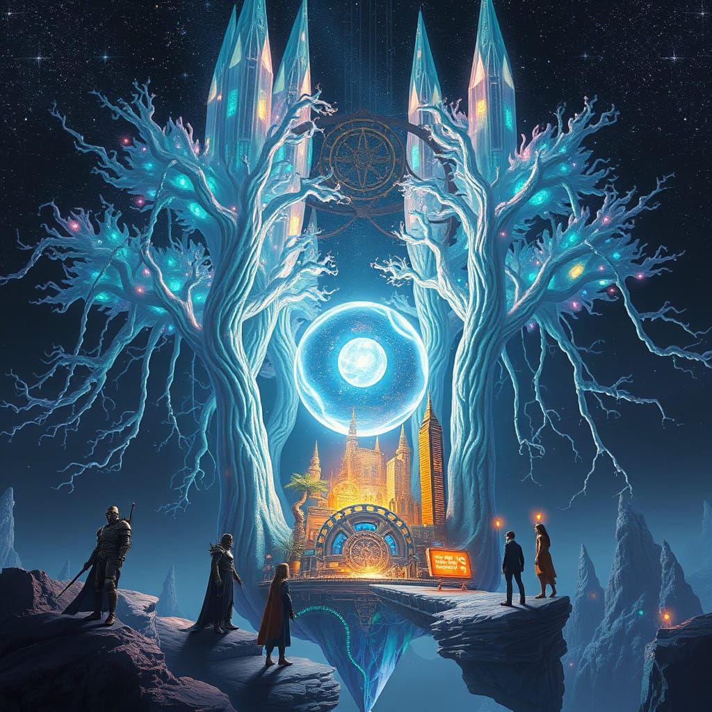 Surreal Cosmic Citadel Unites Organic and Synthetic Elements...