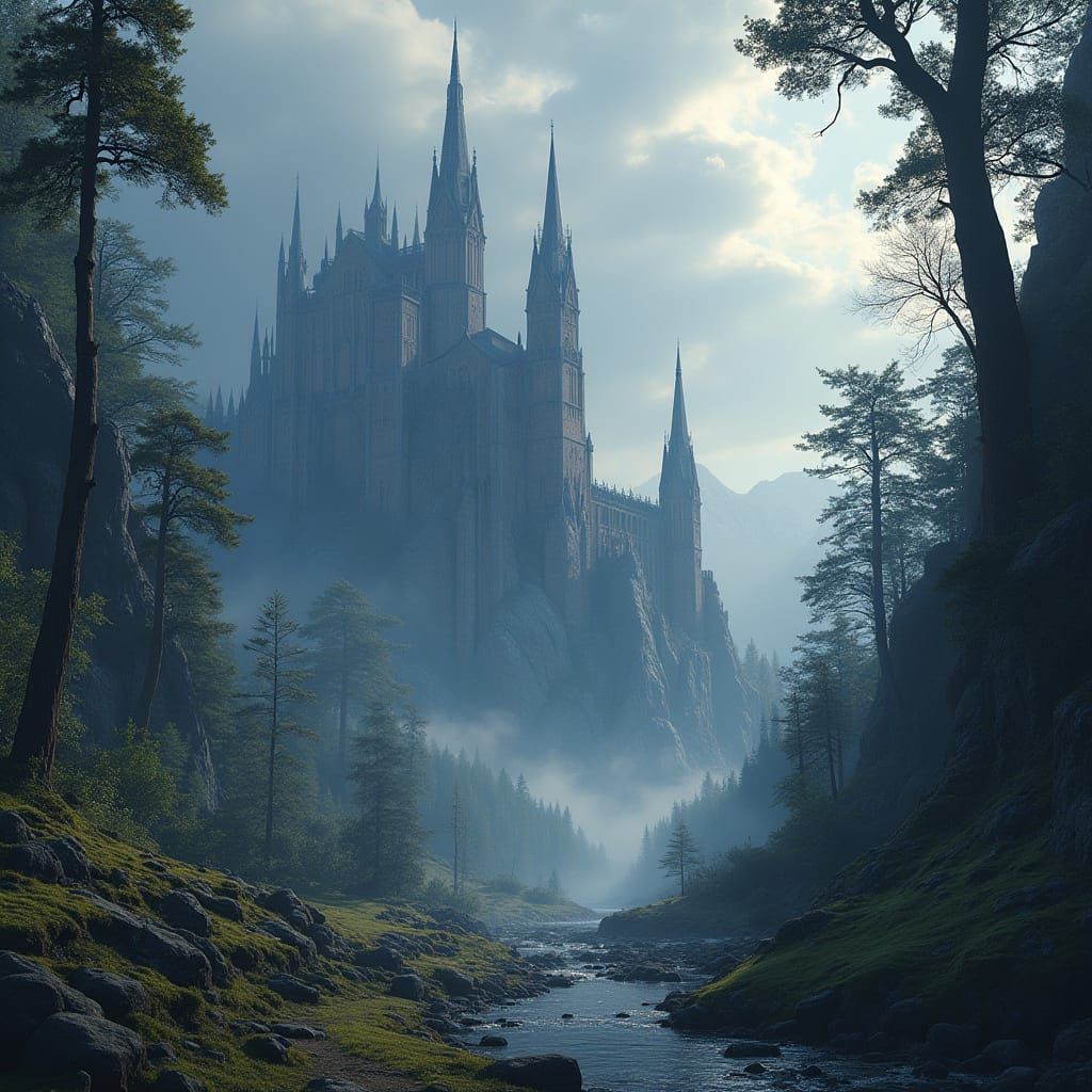 Majestic Gothic Fantasy Landscape in 3D