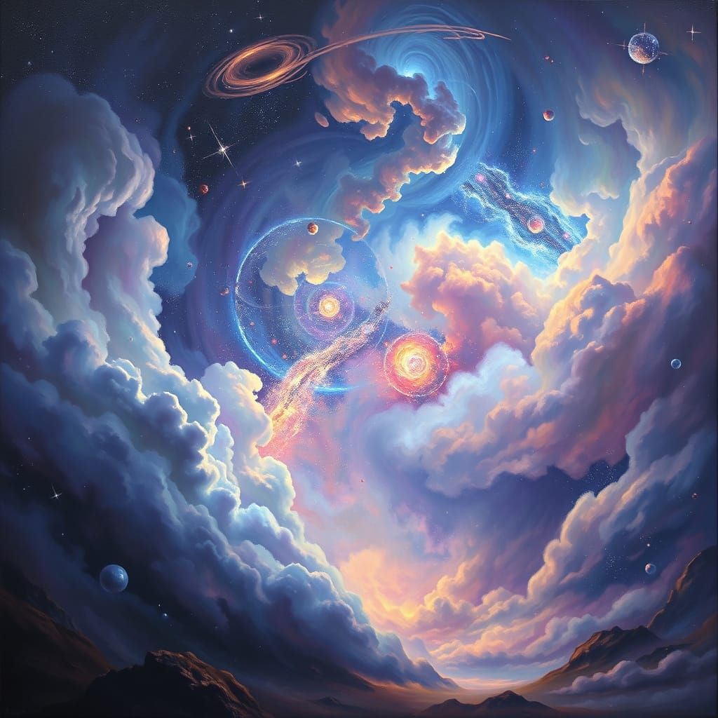Surreal Cosmic Landscape Unfolds from Divine Breath