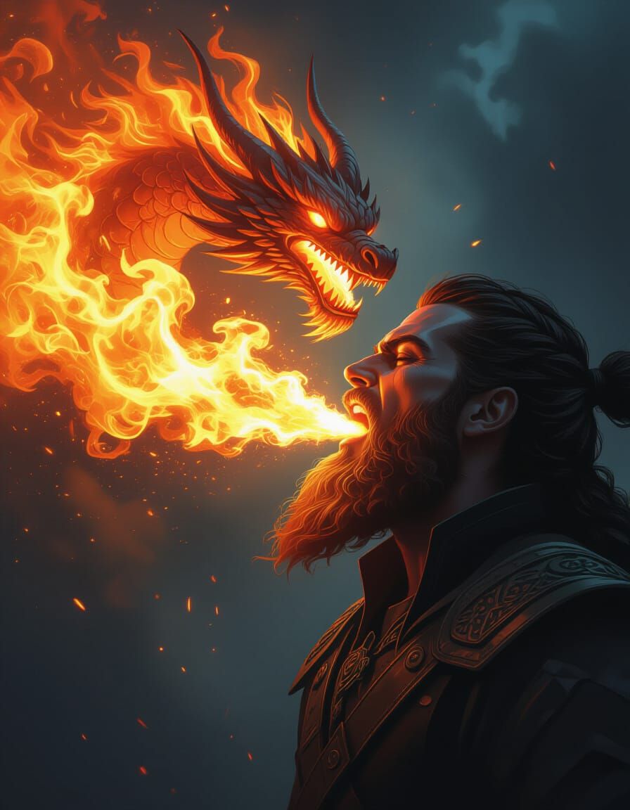 Artist Breathes Fiery Dragon From Mouth