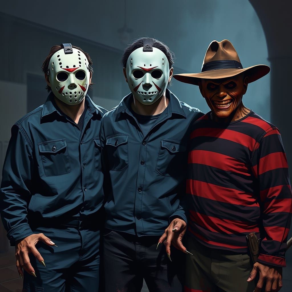 Horror Icons Unite: Dark and Sinister Group Portrait