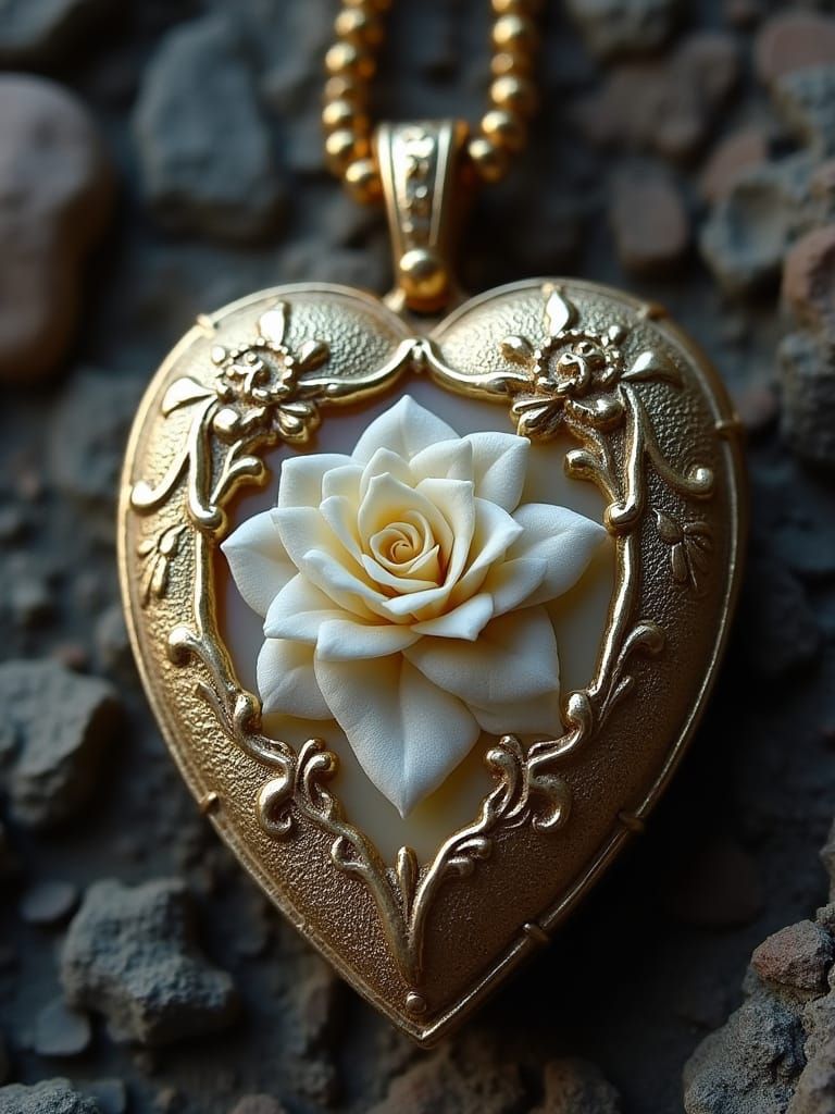 Unique Purity Growth Detail Satire Empire Locket Intricately Carved Gelwave