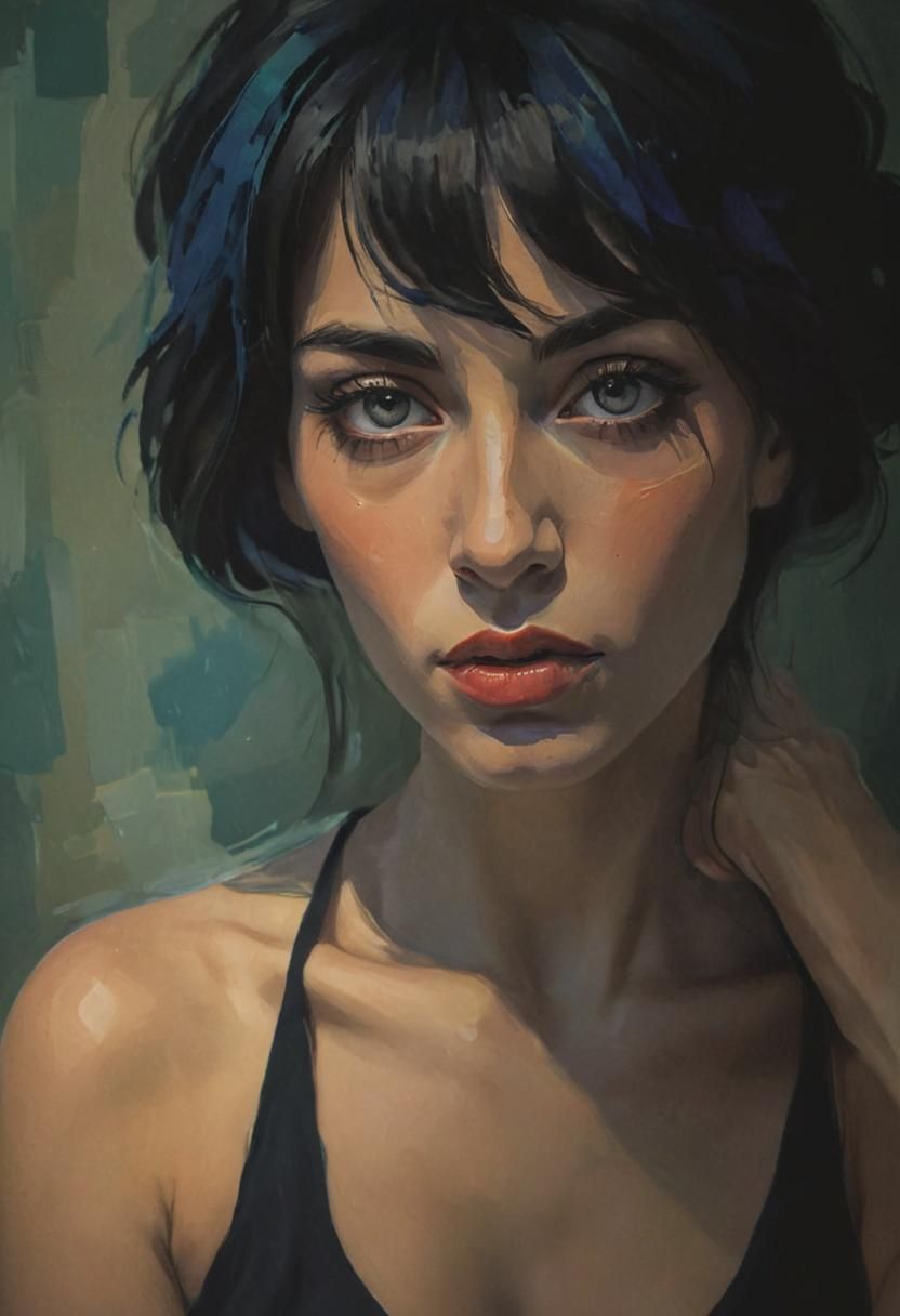 Abstract Portrait in Flowing Picasso Style