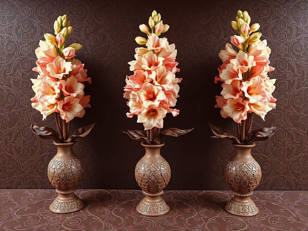 Chocolate Gladiolus in Zentangle Style