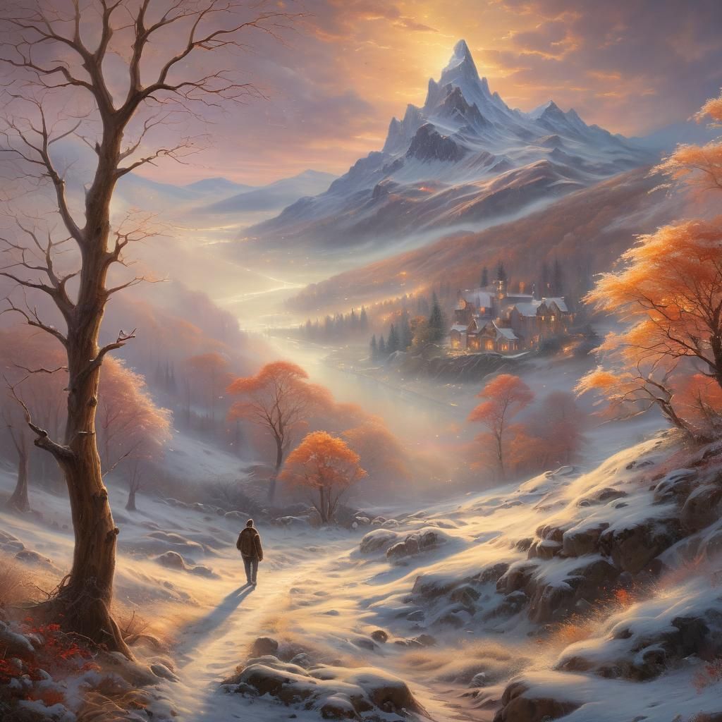 Ethereal Fantasy: Ice Crystals and Fiery Embers