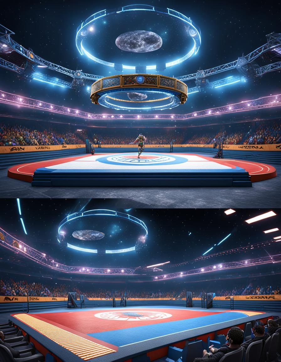 hyper realistic, perfect, smooth, cosmic wrestling Small are...