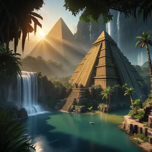 Jungle Pyramids at Sunset: 3D Game Cinematic