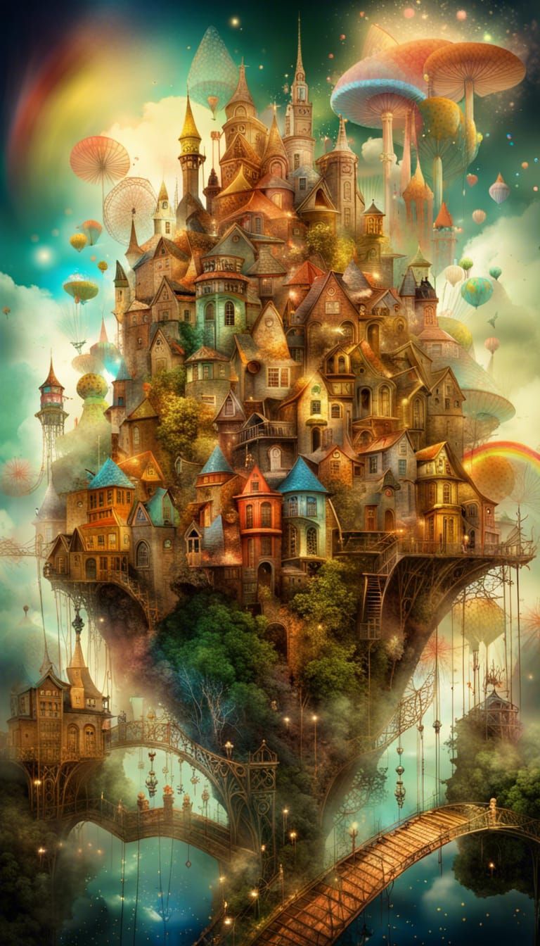 Magical Fairy City: Fantasycore Artwork in 8K