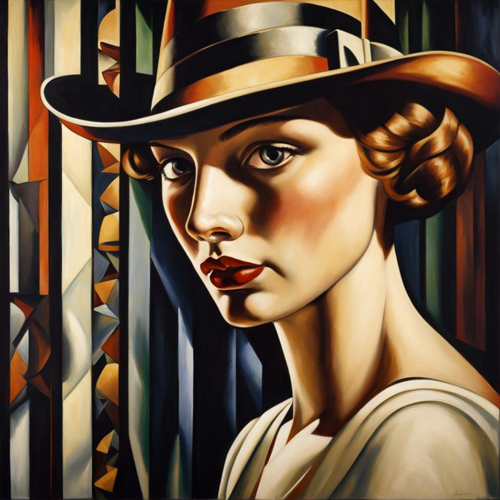 Art Deco Portrait of Two Women in 1920s Paris