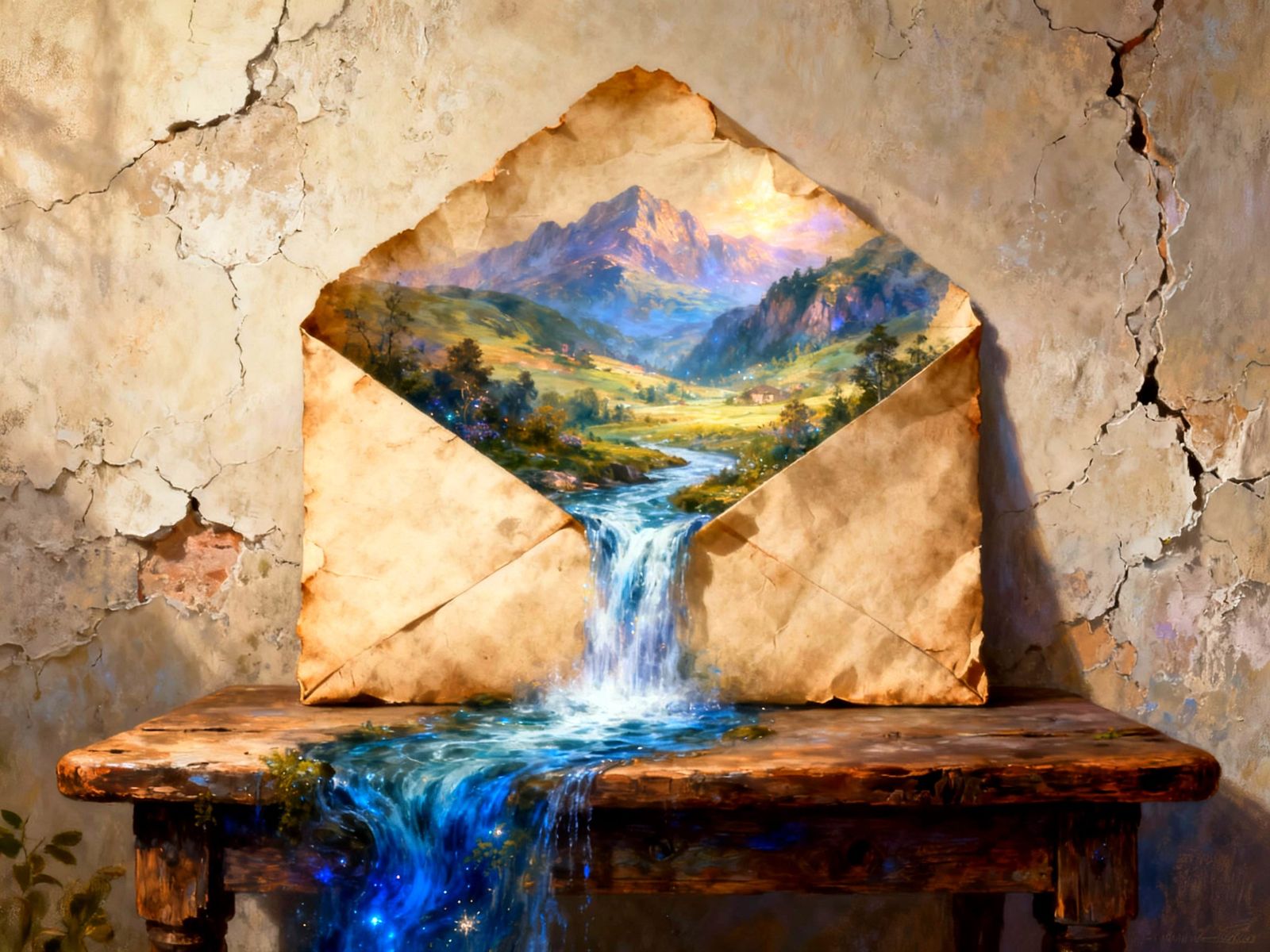 Fantasy Envelope Reveals Countryside Landscape