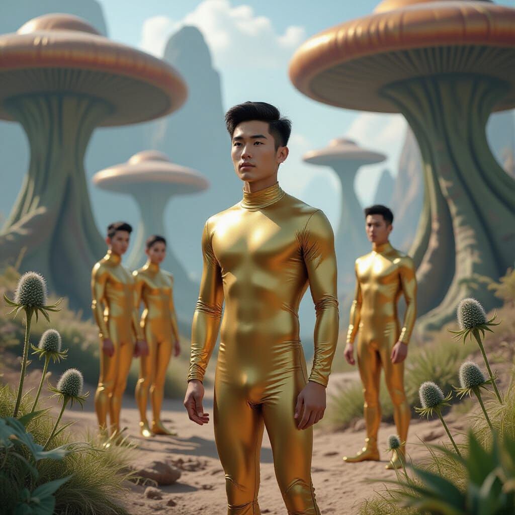 Young Starship Captain Explores Alien World