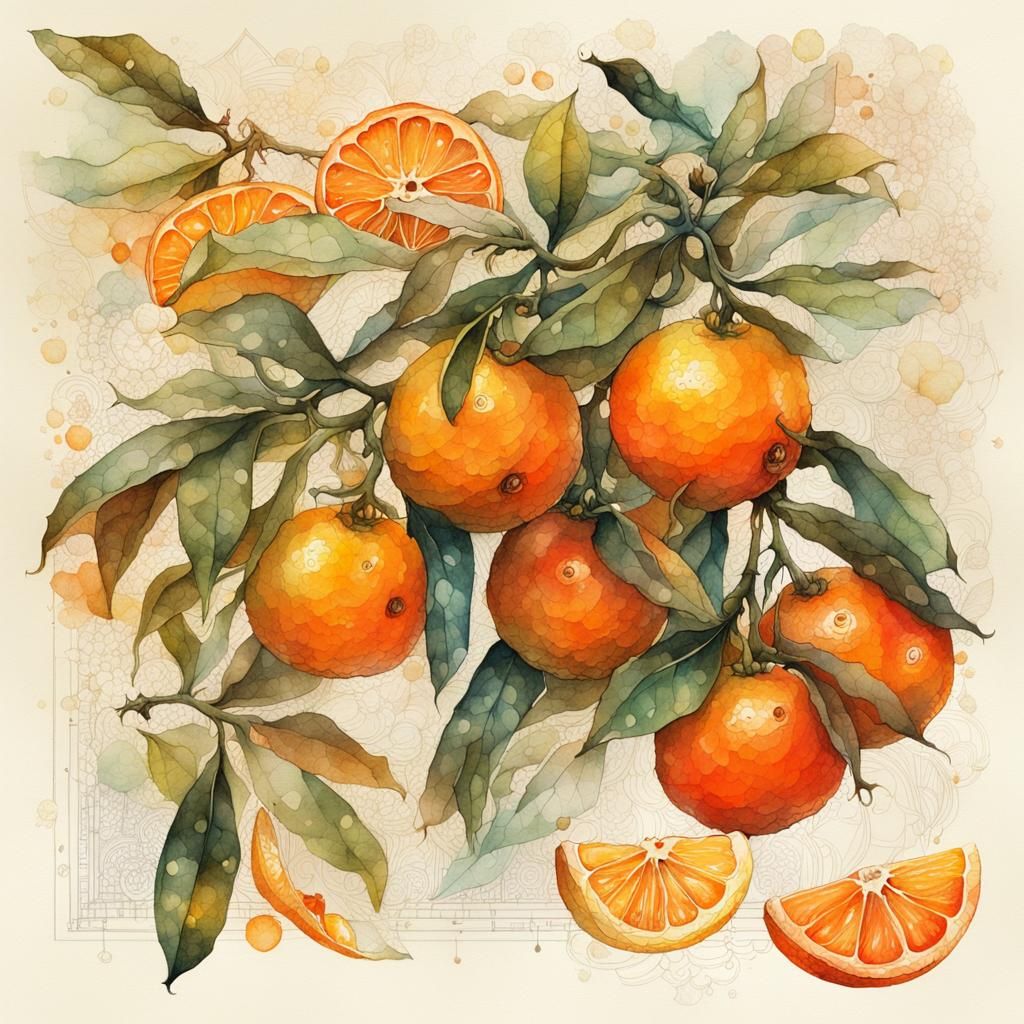 Botanical Drawing SWEET SATSUMAS