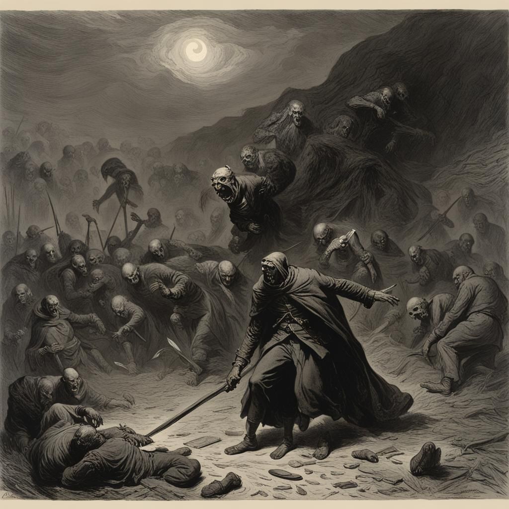 Nightmare Illustration in Gustave Doré Style
