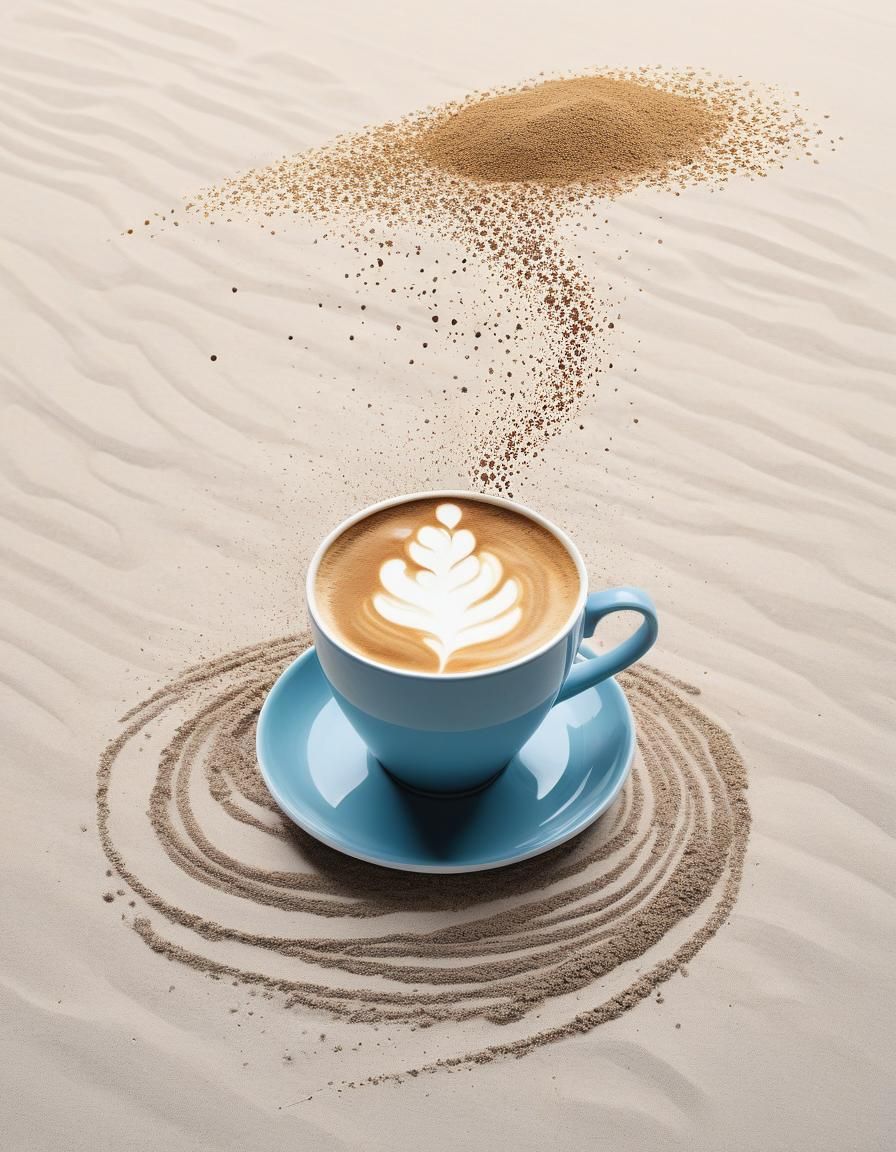 Ethereal Minimalist Sand Coffee Twilight Action Painting
