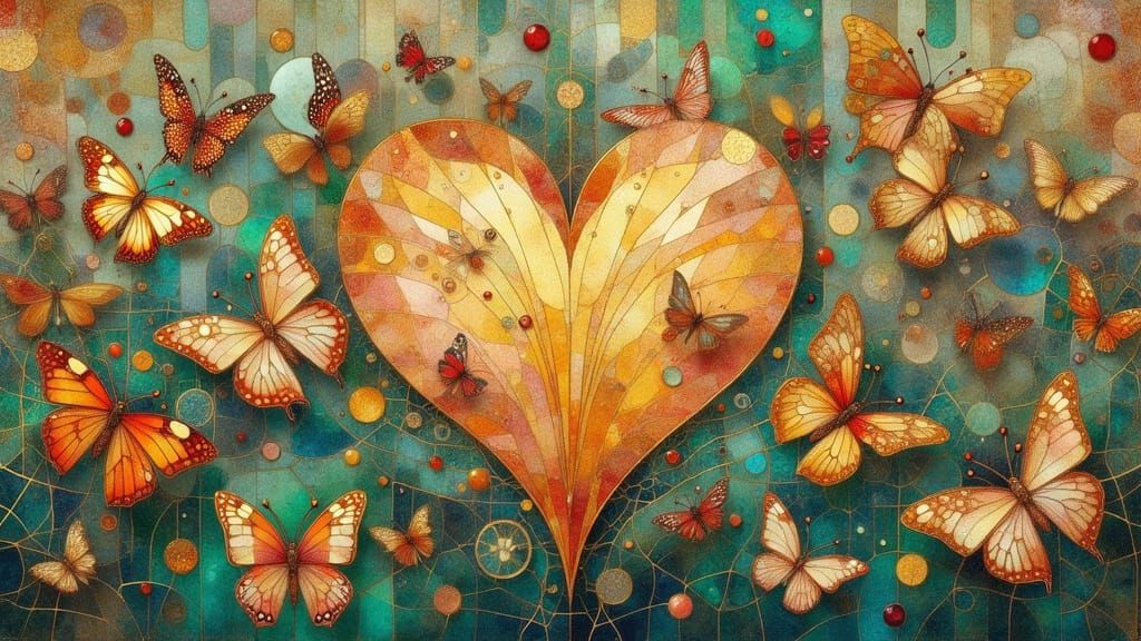 Butterflies with Geometric Wings in Opulent Style