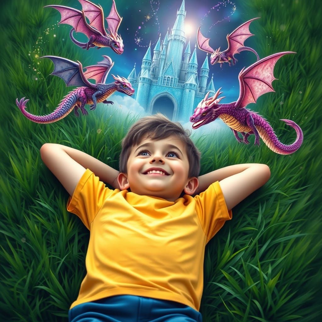 Boy's Whimsical Castle Daydream