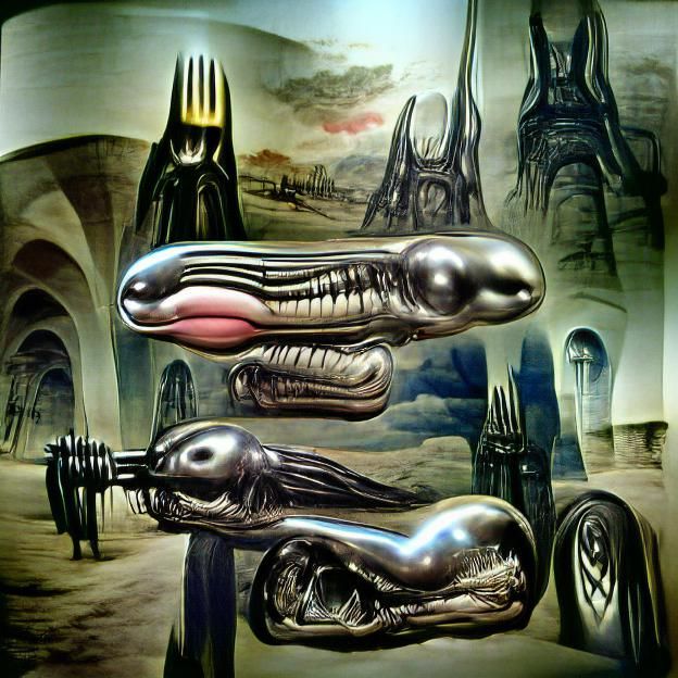 Surreal Phallic Creatures in Dreamscape Style