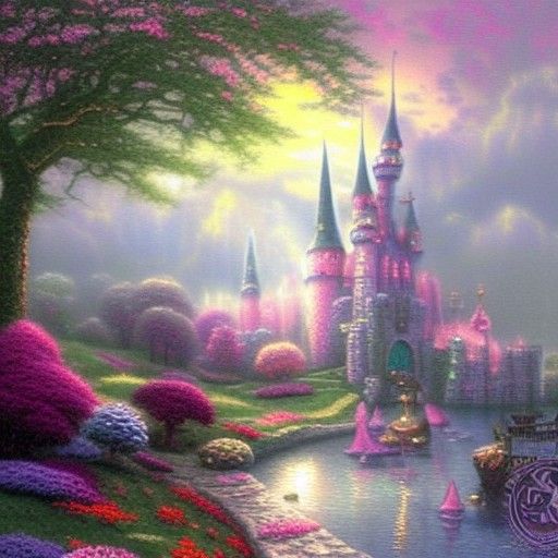 Ethereal Candy Castle in Fantasy Style