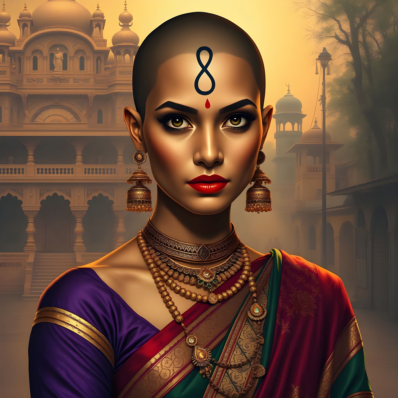 Confident Indian Goddess with Infinity Tattoo