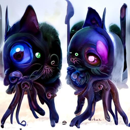 Cute Cthulhu Kittens with Puppy Eyes
