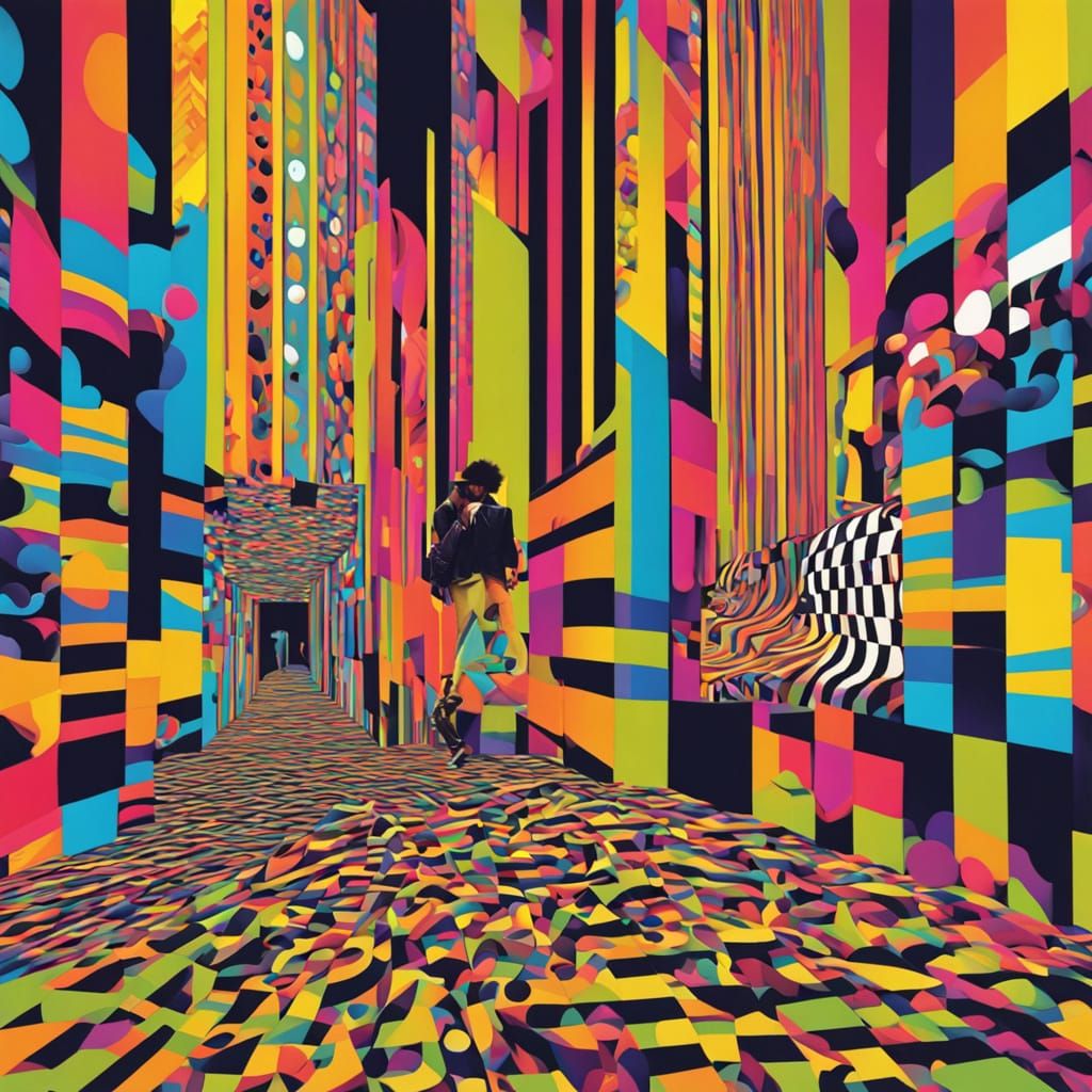 Surreal Logo Landscape in Psychedelic Art Style